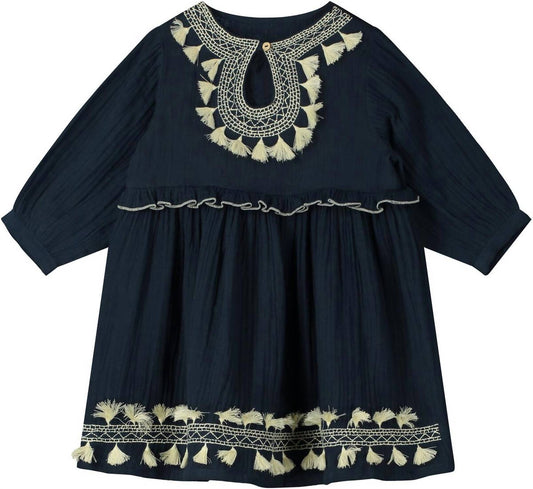 Poppet & Fox - Women's Chelsea Embroidered Keyhole Neck Dress