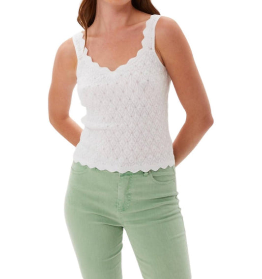 Ecru - Pointelle Stitch Tank Top