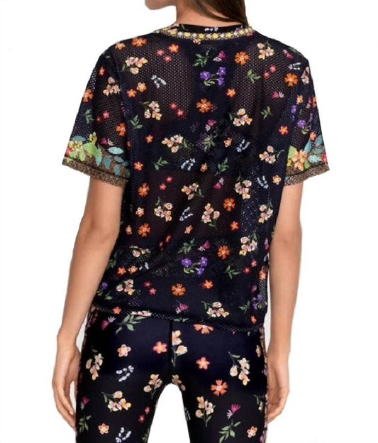 Johnny Was - Nani Mesh Oversize Crop Tee