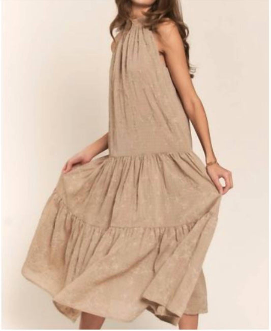 J.Nna - Sleeveless Mock Neck Maxi Dress