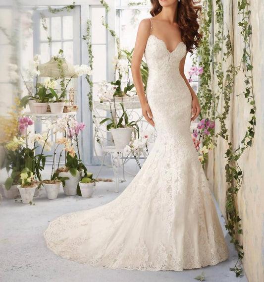 Morilee - Scalloped Bridal Fit And Flare Gown
