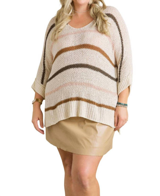 Adora - STRIPED SWEATER - PLUS