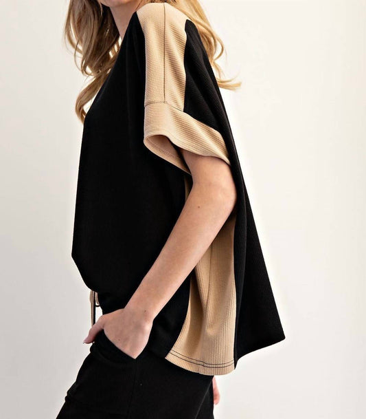 Ee:Some - Color Block Short Sleeve Top