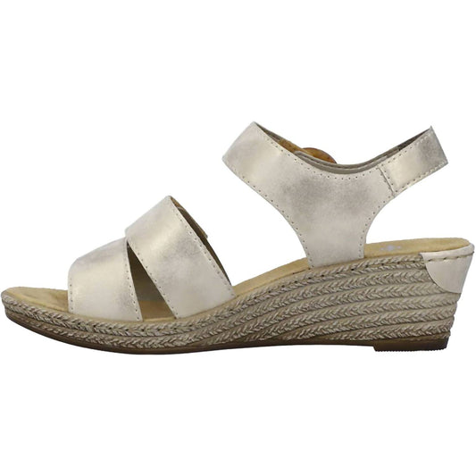 Rieker - Women's Fanni 87 Synthetic Leather Wedge Sandals