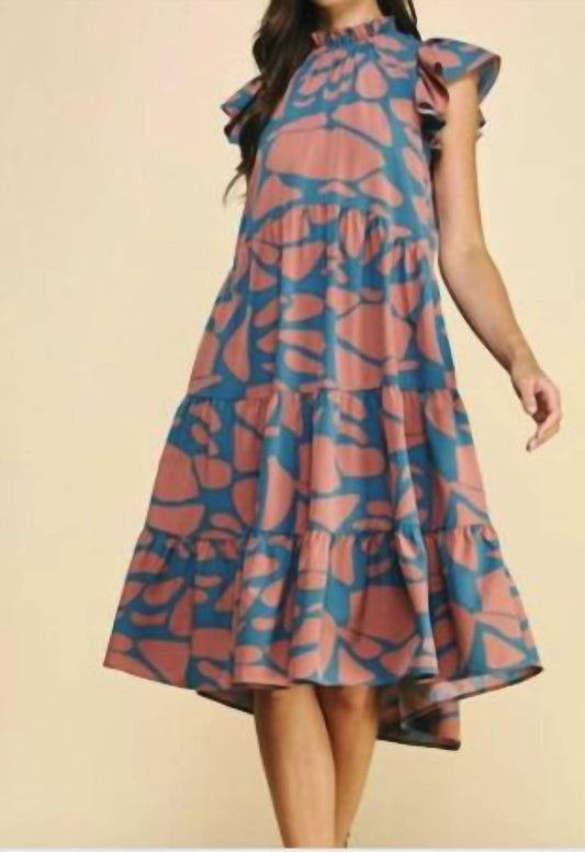 Pinch - Tiered Midi Dress With Back Button Closure