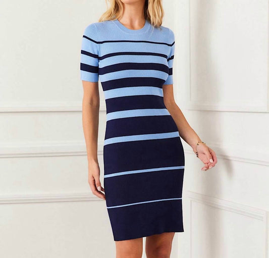 Karen Kane - Stripe Ribbed Sweater Mini Dress