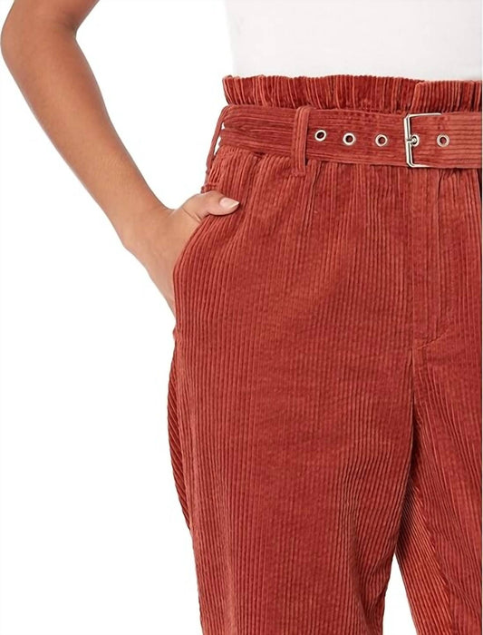 Blanknyc - Rib Cage Corduroy Paper Bag Pants with Belt in Keep It Up Women's Clothing Keep It Up