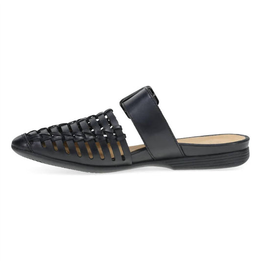 Dansko - Women's Leilani Woven Mule Sandal - black - leather - sandals