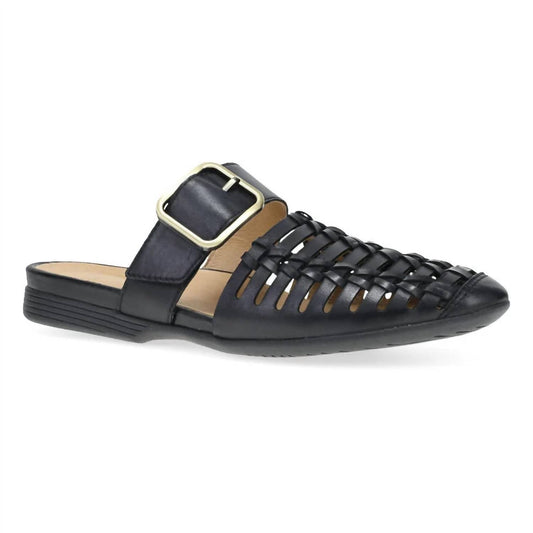 Dansko - Women's Leilani Woven Mule Sandal - black - leather - sandals