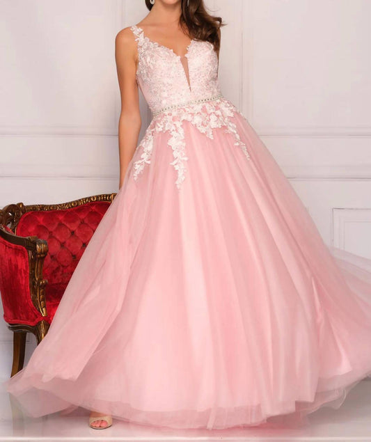 Dave & Johnny - Embroidered Tulle Prom Dress - clothing - dresses - patterned