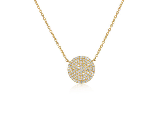 Diana M Jewels - 0.30 Cts Round Diamonds Disc Necklace