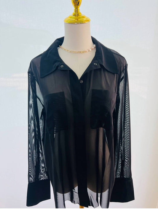 Pistola - Women's Sheer Button Down Blouse