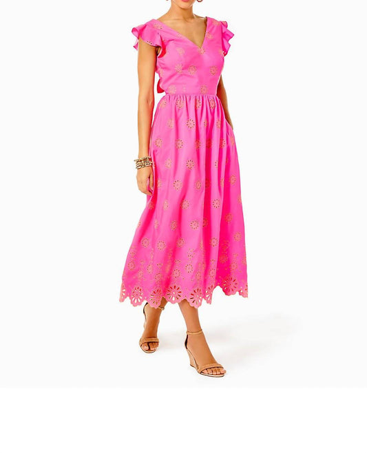 Lilly Pulitzer - Lillyanne Flutter Sleeve Eyelet Midi Dress