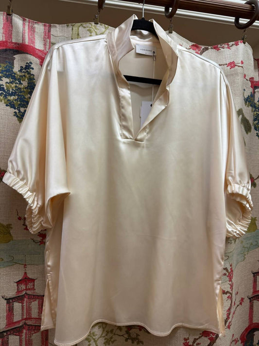 Adrienne - Women's Morgan Ruffle Collar Satin Blouse