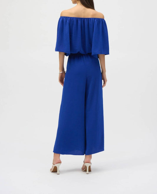 Joseph Ribkoff - Off-shoulder Belted Wide Leg Jumpsuit