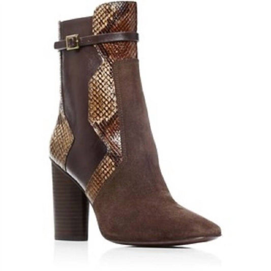 Tory Burch - Women's Snake Print Block Heel Mid calf Boots