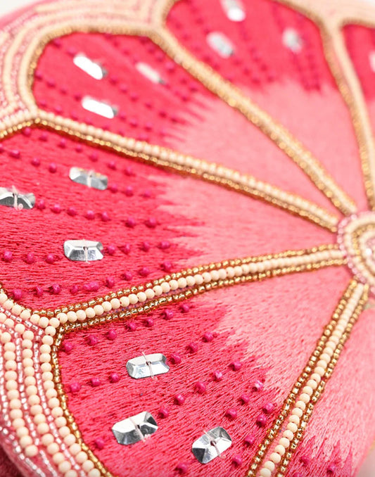 America & Beyond - Women's Crescent Lemon Embellished Shoulder Bag