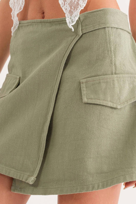 Pretty Garbage - Indie Cargo Wrap Mini Skirt