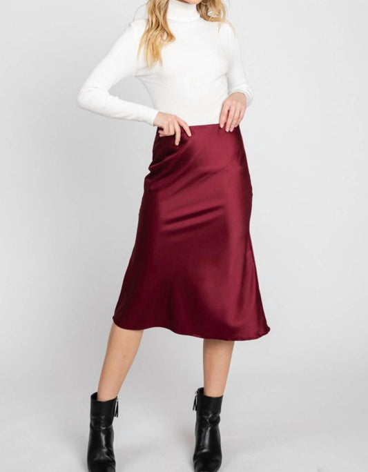 Reneec. - Cora Satin Slip Midi Skirt