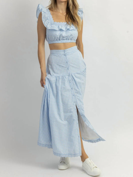 EAST SIDE RUFFLED MIDI SKIRT SET