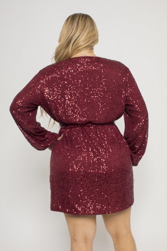 Sequin Wrap Dress