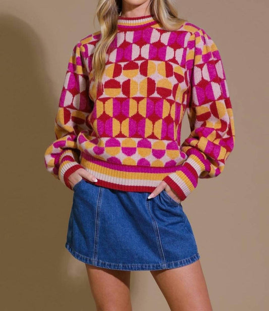 Flying Tomato - Cozy Jacquard Knit Sweater