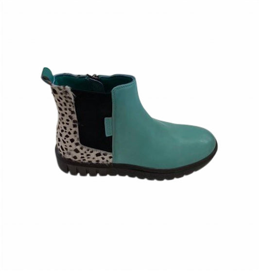 Soruka - Women's Ankle Leather Boot With Animal Print