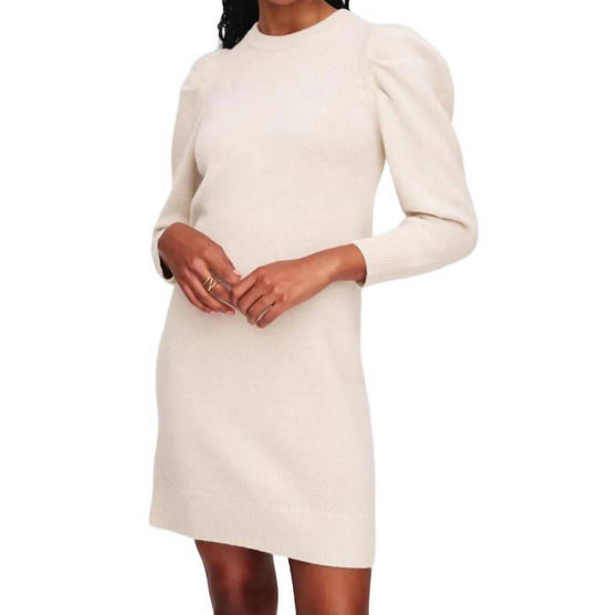 White + Warren - Cashmere Blend Puff Sleeve Dress