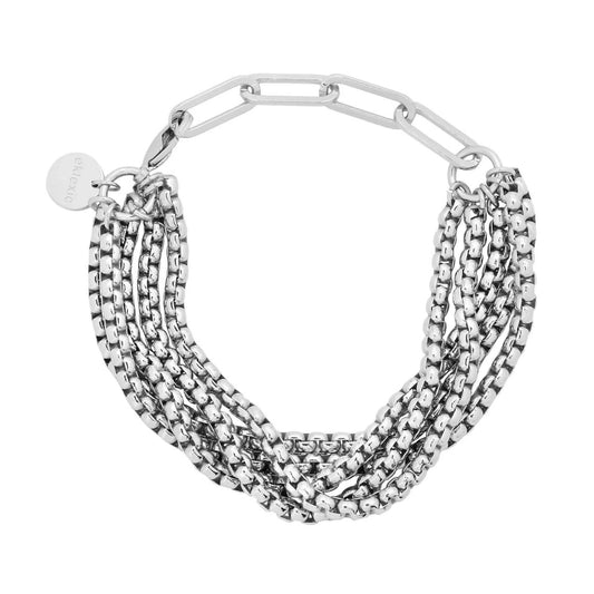 Eklexic - Women's Multi Layer Luciana Box Chain Bracelet