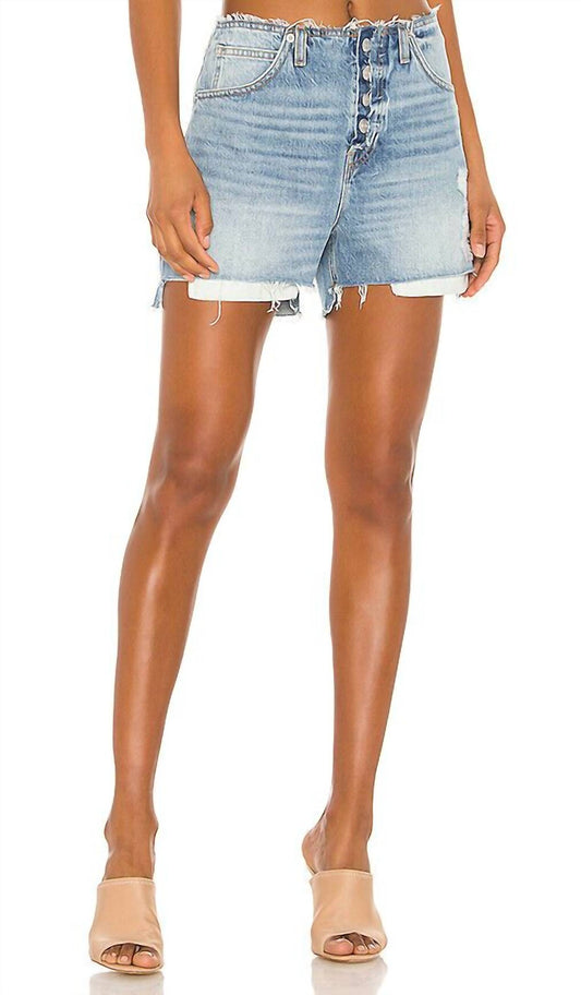 Hudson - Distressed in Ritual Wash Sloane Step Hem Shorts