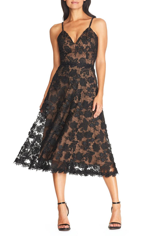 Dress The Population - Tahani Floral Midi Cocktail Dress