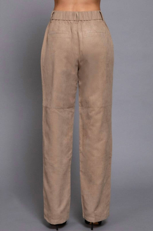 Active Basic - Suede Straight Leg Pants