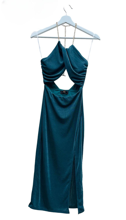 The Vintage Shop - Women's Chained Detailed Halter Midi Dress