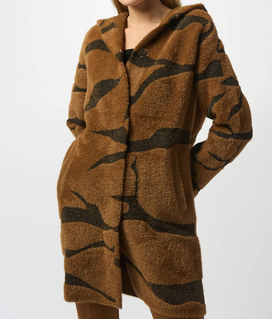 Joseph Ribkoff - Hooded Animal Print Coat