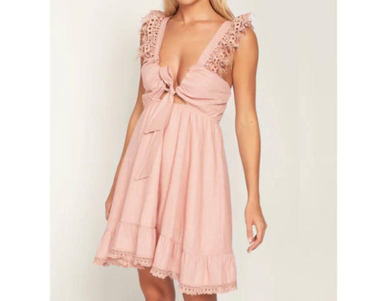 Peixoto - Farrah Crochet Strap Tie Front Dress