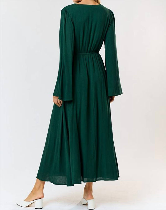 Lalavon - Not Over You Bell Sleeve Maxi Dress