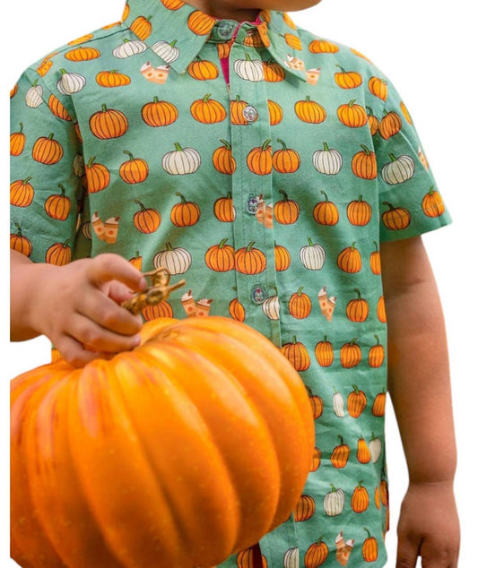 Tuktuk Designs - Boy's Pumpkin Spice Short Sleeve Shirt