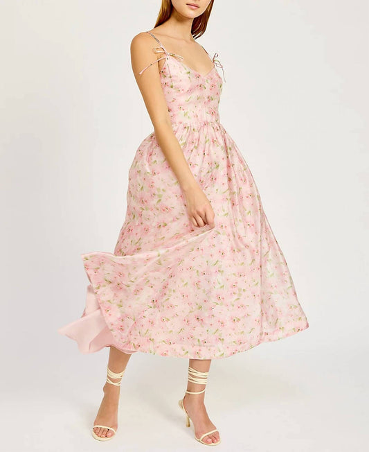 En Saison - Josette Floral V-neck Midi Dress