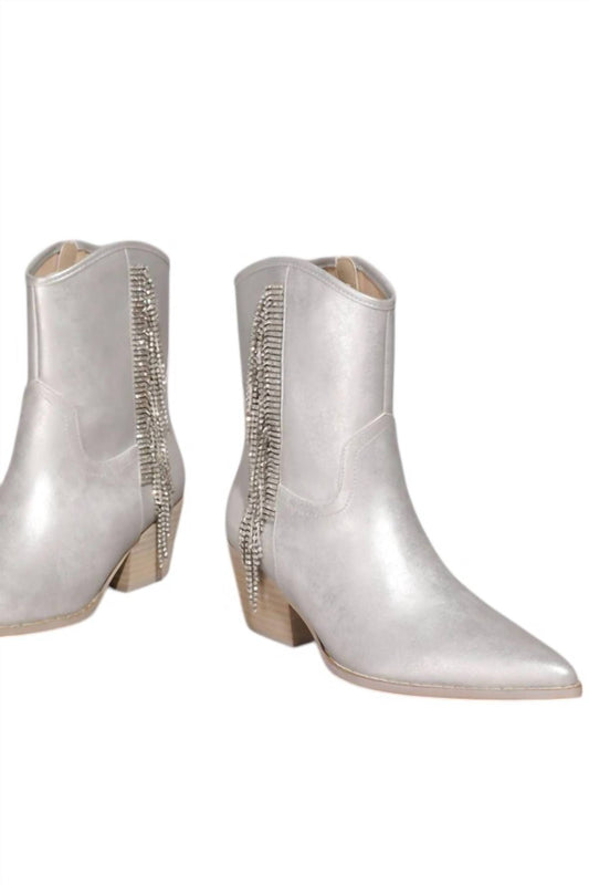 Miim - Women's Layla Rhinestone Fringe Bootie