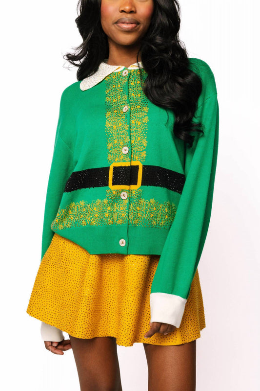 Queen Of Sparkles - Elf Collared Button Up Sweater