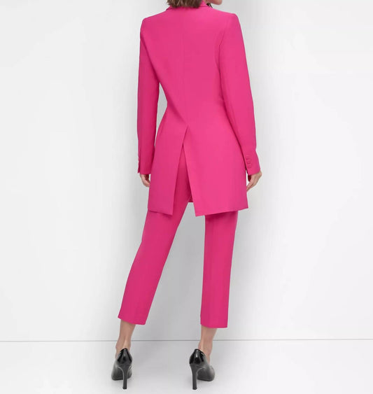 Dkny - Notched Collar One-button Longline Blazer