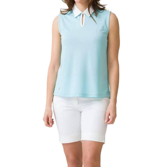 STACIA SLEEVELESS POLO SHIRT