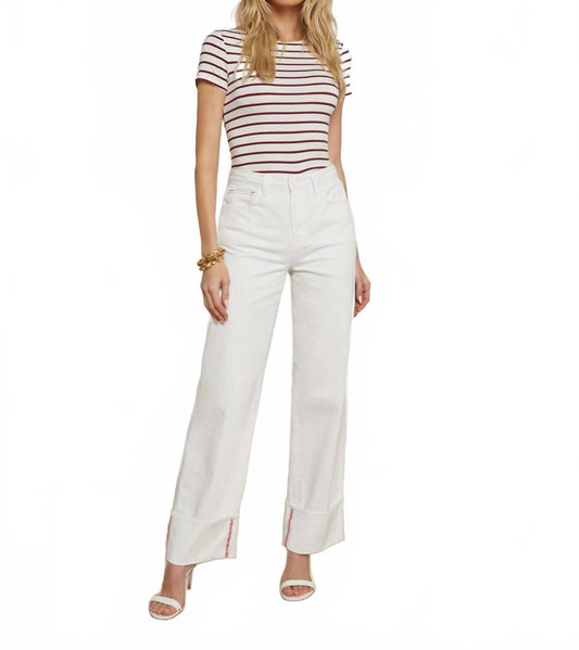 L'Agence - Miley Cuffed Wide-leg Jeans