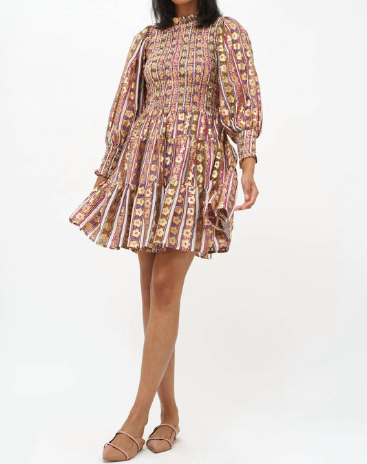 SMOCKED FLIRTY 3/4 SLEEVE DRESS