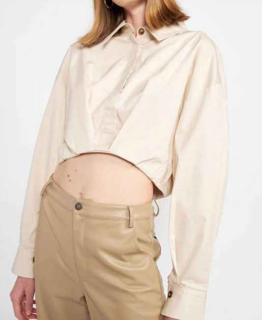 Lessie Cropped Button Down Top