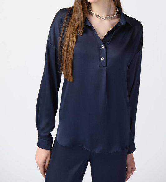 Joseph Ribkoff - Long Sleeve Satin Shirt