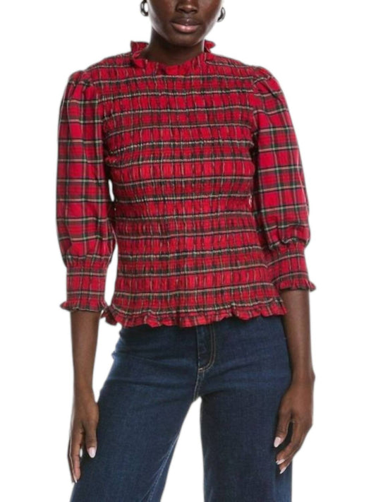 Sail To Sable - Puff Sleeve Smocked Top