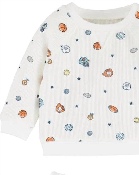 Mudpie - Sports Print Baby Outfit Set