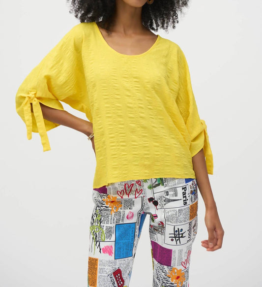 Joseph Ribkoff - Textured Scoop Neck Woven Top