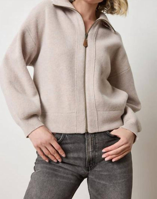 Lilla P - Zip Front Polo Cardigan